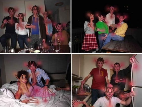 I Never Invite My Friends Again, They Are Weird!!!, 2003. 4 digitally produced cibachromes laminated on aluminum, 32 x 40 inches each. Edition of 10 (three from each edition available as set of four). MP 38