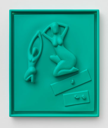 Coal, 2018. HDPE, Wood, 24 x 20 1/8 x 3 inches (61 x 51.1 x 7.6 cm).
