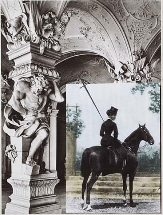 Tragedy (Sissi at the Sala Terrena), 2007. Archival inkjet print on watercolor paper w/watercolor and collage, 79 1/2 x 59 1/2 inches (image) (201.9 x 151.1 cm). MP D-151