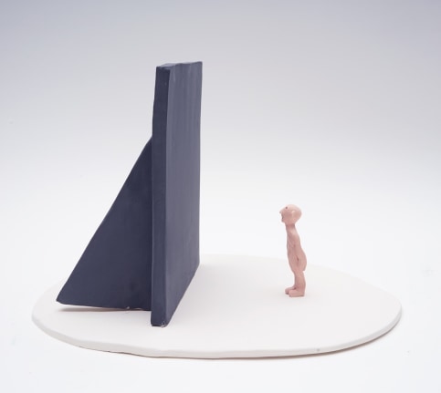 The Wall, 2017, 3 ceramic sculptures, 9.45 x 13.78 x 9.84 inches (24 x 35 x 25 cm)