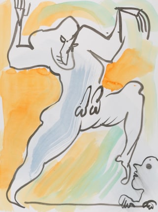 The Narcissist, 2017. Watercolor on paper mounted to dibond, 46 1/8 x 34 3/8 inches (117.2 x 87.3 cm).