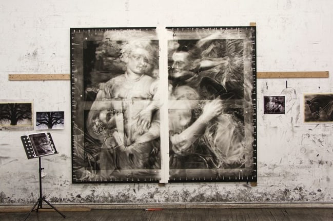 The work in progess at Robert Longo's Studio.
