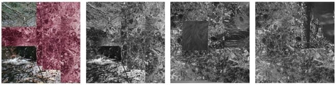 Sterling Ruby, tbd, 2006. 4 plexi mounted prints, 55 x 48 inches each (139.7 x 121.9 cm each). Edition of 3.