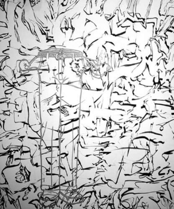 Untitled, 2003. Marker and paint pen on paper, 17 x 14 inches. MP D-357