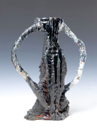 Blackout Romeo, 2007. Ceramic, formica pedestal. Sculpture: 18.5 x 15 x 7 inches (47 x 38.1 x 17.8 cm); pedestal: 40 x 20 x 20 inches (101.6 x 50.8 x 50.8 cm). MP 37