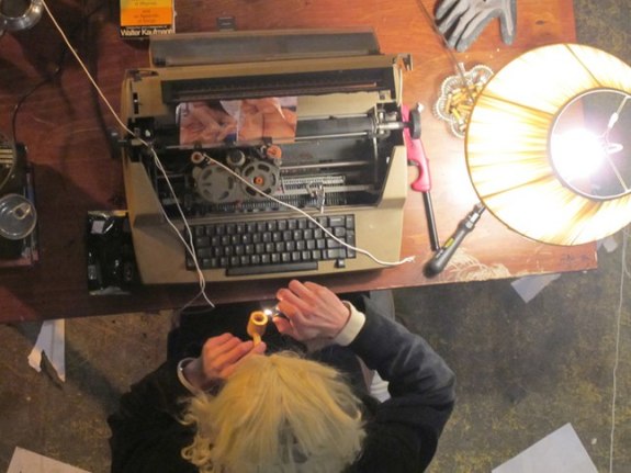 Film still from Grundlegung Zur Krankisch Grundrisse Kopf bis Magen Innere Wirkung Natur Kapputt Aus Gemacht, 2011. Four-channel film and mixed media, dimensions variable. MP 26