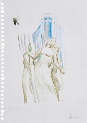 Untitled, 2014. Color pencil on paper.