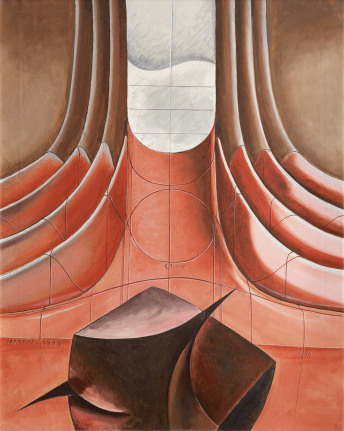 Man Ray. Macbeth. 1948. Oil on canvas. 76 by 61 cm (29⅞ by 24⅛ in.). Private Collection &copy; Man Ray 2015 Trust / Artists Rights Society (ARS), NY / ADAGP, Paris 2019