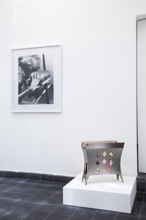 Marc Camille Chaimowicz, A Lampshade, Two Rugs and Child Chairs, a Magazine Rack, Some Vases and Ashtrays, and a Decorated Poncho