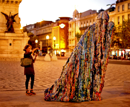 Her Leaving, enamel on bronze, Portugal Biennial, Lisbon
