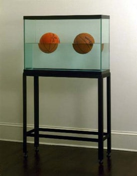 Jeff Koons Two Ball 50/50 Tank (Spanding Dr. J Silver Series, Wilson Supershot), 1985