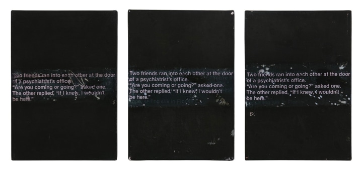 Richard Prince 3 Jokes Painted To Death or 3 Jokes Really Painted, 1987