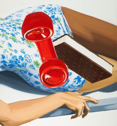 David Salle Swimming, Phoning, 2015