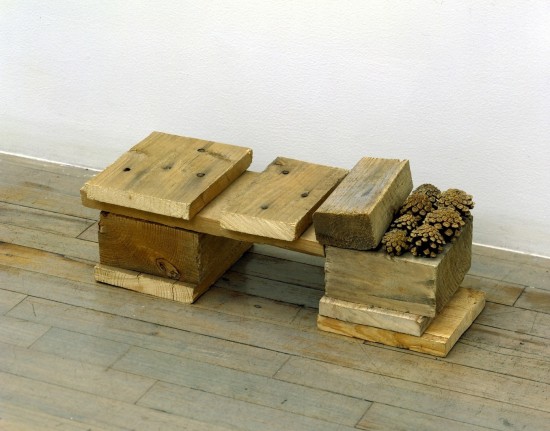 Unirondack 2006 pallet wood, pine cones