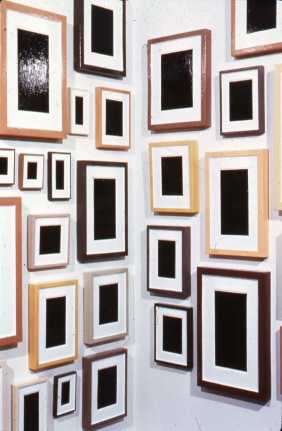 Installation view at Rhona Hoffman Gallery,Allan McCollum &amp;amp; Laurie Simmons, A Collaboration, 1985