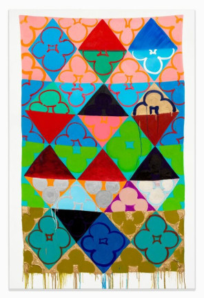 Judy Ledgerwood/Sunshine and Shadow/2018/Oil and metallic oil on canvas