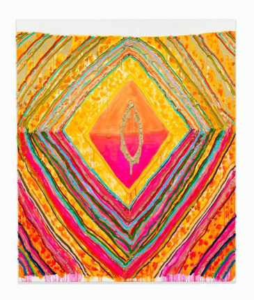 Judy Ledgerwood/Yoni/2017/Oil and metallic oil on canvas