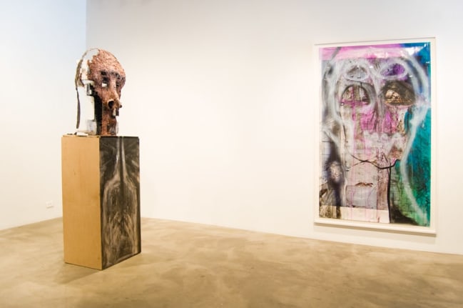 Installation view at Rhona Hoffman Gallery, Huma Bhabha, Huma Bhabha, 2011