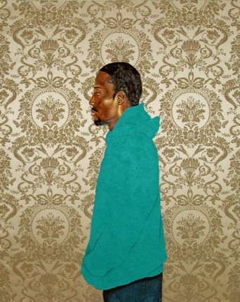 Installation view at Rhona Hoffman Gallery, Kehinde Wiley, 2002.