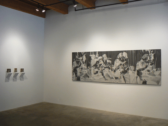 Installation view at Rhona Hoffman Gallery, Robert Heinecken, Dream/Circles/Cycles: Vintage Works 1964-1973, 2008