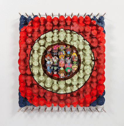 Jacob Hashimoto/The Scale of Worlds/2015/Wood, acrylic, bamboo, paper, and Dacron