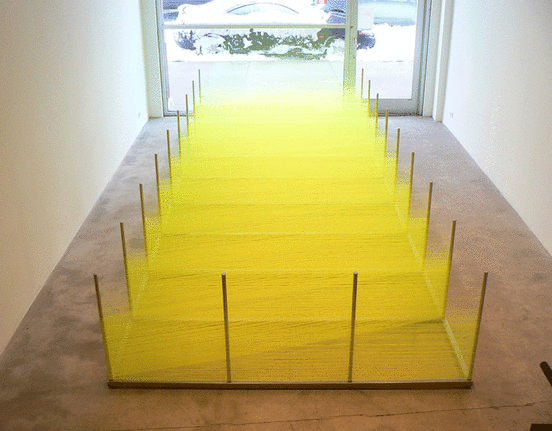 Installation view at Rhona Hoffman Gallery, Anne Wilson, Portable City, Notations, Wind-Up, 2008