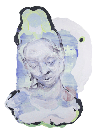 Natalie Frank/Portrait (Woman)/2015/Pulp painting on cotton