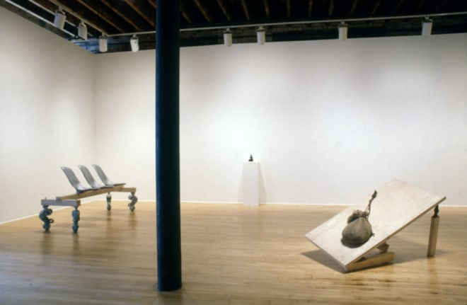 Installation view at Rhona Hoffman Gallery, Saint Clair Cemin, Sculpture, 1988