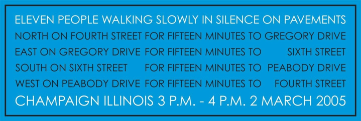 Eleven People Walking Slowly in Silence. Champaign. IL, 2005
