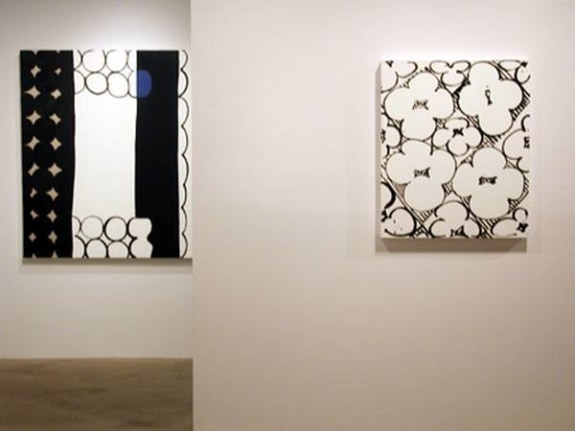 Exhibition view at Rhona Hoffman Gallery, Judy Ledgerwood, New Paintings, 2003