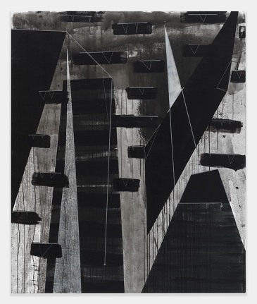 Torkwase Dyson/Black, A Perspective Hinge/2018/Acrylic on canvas