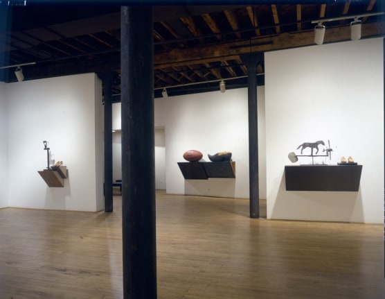 Installation view at Rhona Hoffman Gallery, Haim Steinbach, 1987