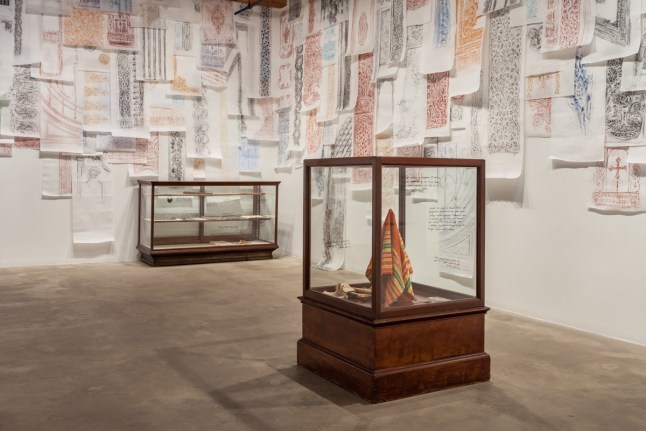 Installation view at Rhona Hoffman Gallery/Michael Rakowitz/The Flesh Is Yours, The Bones Are Ours/2016