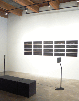 Installation view at Rhona Hoffman Gallery, Anne Wilson, Portable City, Notations, Wind-Up, 2008