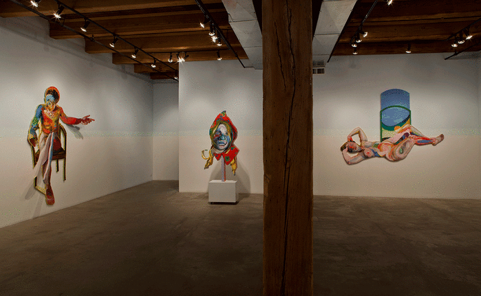 Installation view at Rhona Hoffman Gallery, Natalie Frank, Interiors and Openings, 2014, Photo: Michael Tropea