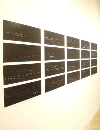 Installation view at Rhona Hoffman Gallery, Anne Wilson, Portable City, Notations, Wind-Up, 2008