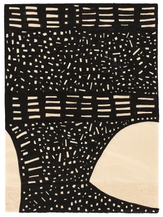 Susan Hefuna, Blind, 2018. Ink on Japanese handmade paper, 49.21 x 37.40 inches.