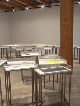 Installation view at Rhona Hoffman Gallery, Anne Wilson, Portable City, Notations, Wind-Up, 2008