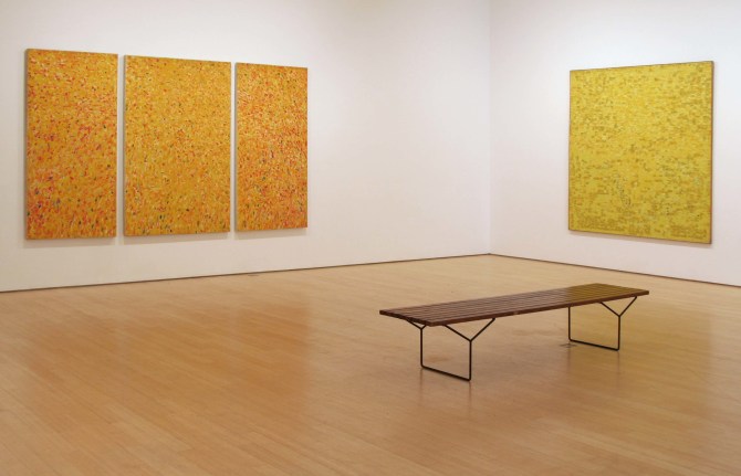 Shirley Goldfarb yellow confetti painting