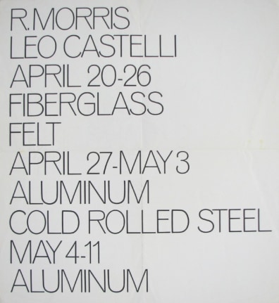 Exhibition Announcement,&nbsp;Robert Morris