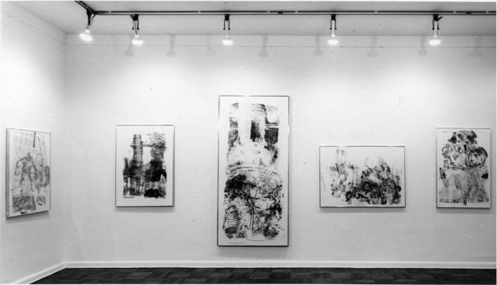 Installation view, Robert Rauschenberg: Moonshot Series, 4 EAST 77