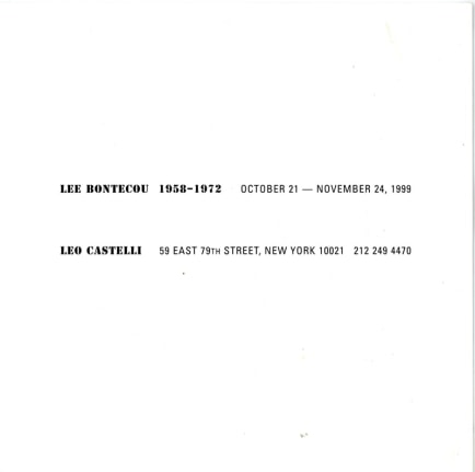Exhibition Announcement (back),&nbsp;Lee Bontecou
