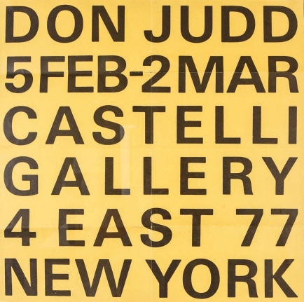 Exhibition Announcement,&nbsp;Donald Judd