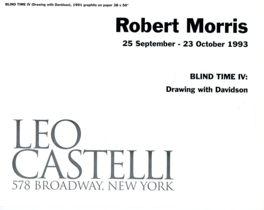 Exhibition Announcement (back),&nbsp;Robert Morris