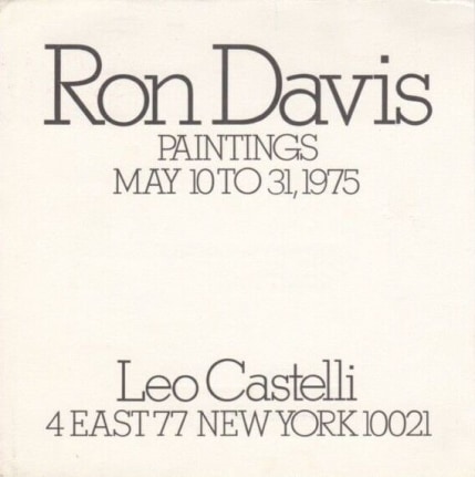 Exhibition Announcement, Ron Davis: Paintings