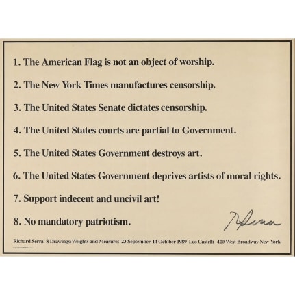 Exhibition Announcement,&nbsp;Richard Serra:&nbsp;8 Drawings: Weights and Measures