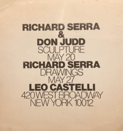 Exhibition Announcement,&nbsp;Donald Judd / Richard Serra