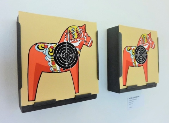 Peter Johansson , Hästajävel (diptyk) 2010. Installation view. 