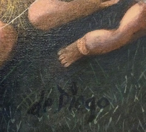 Image of signature on &quot;Lords of the Sky&quot; painting by Julio De Diego.