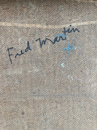 Image of signature on untitled abstraction (004) by Fred Martin.